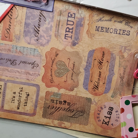 Scrapbooking Bundle Lot Frames Love Snaps Flowers Charms Ribbon Slides Wire ABCs - Picture 2 of 9